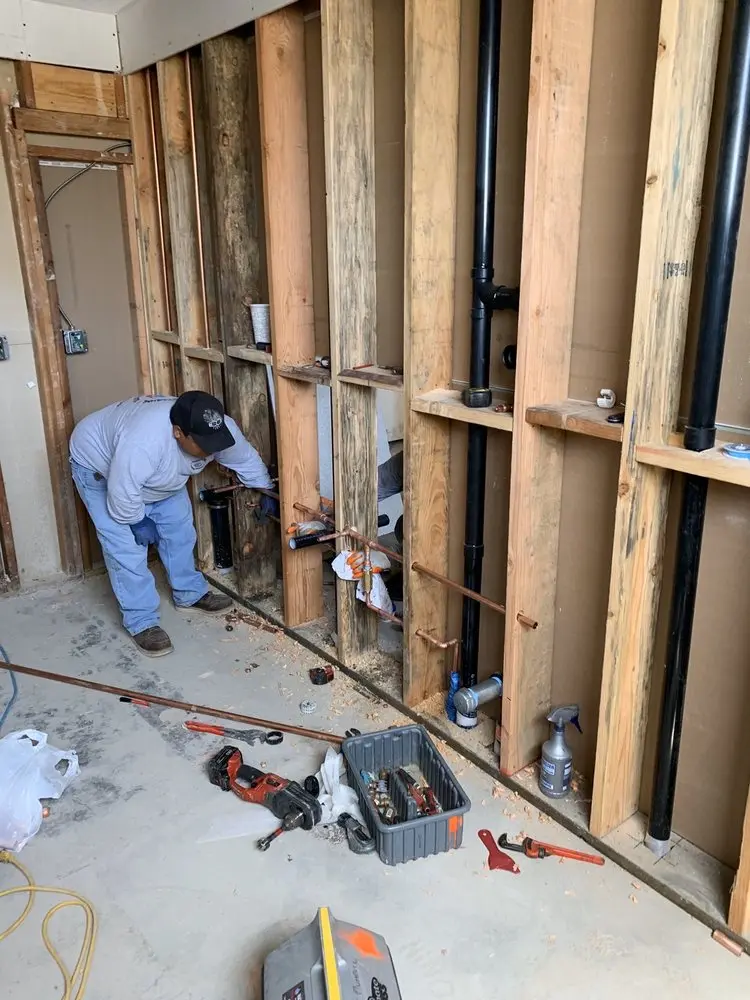 Commercial rough-in plumbing for Gas Line Repair in Mustang